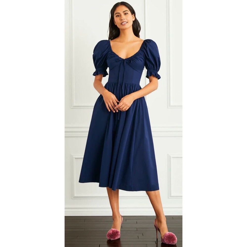 Hill House The Ophelia Dress Navy Poplin